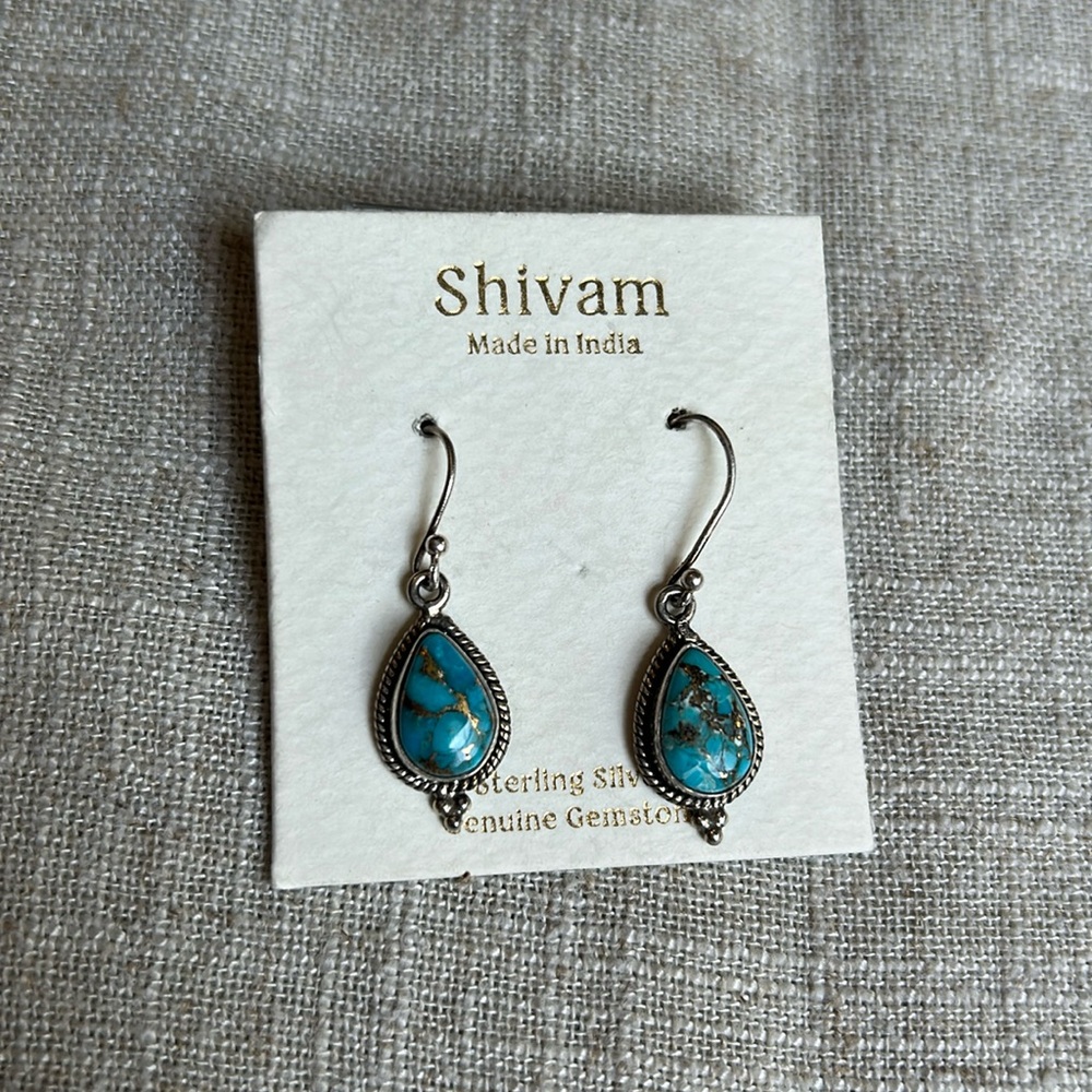Shivam Sterling Silver Turquoise Earrings